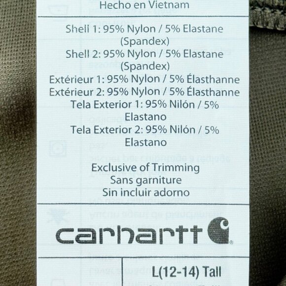 Carhartt Women Force Fitted Lightweight Olive Utility Legging Tall L (12-14) NWT - Picture 7 of 11